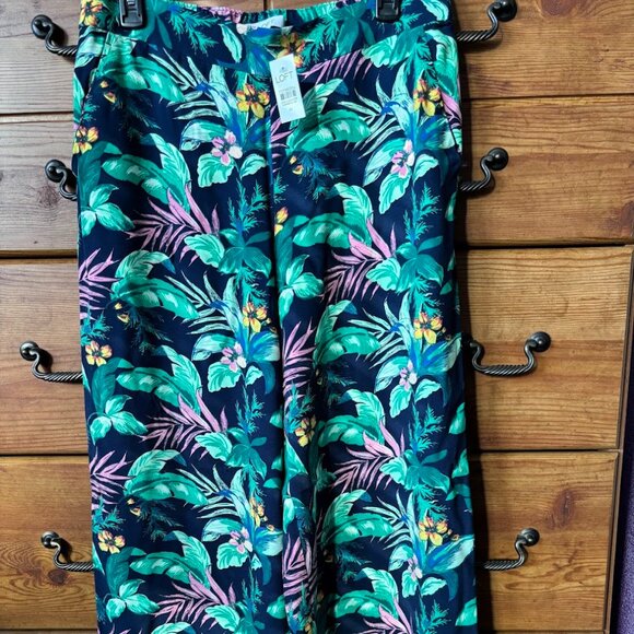 NWT LOFT Wide Leg Botanical Pants - Picture 1 of 7